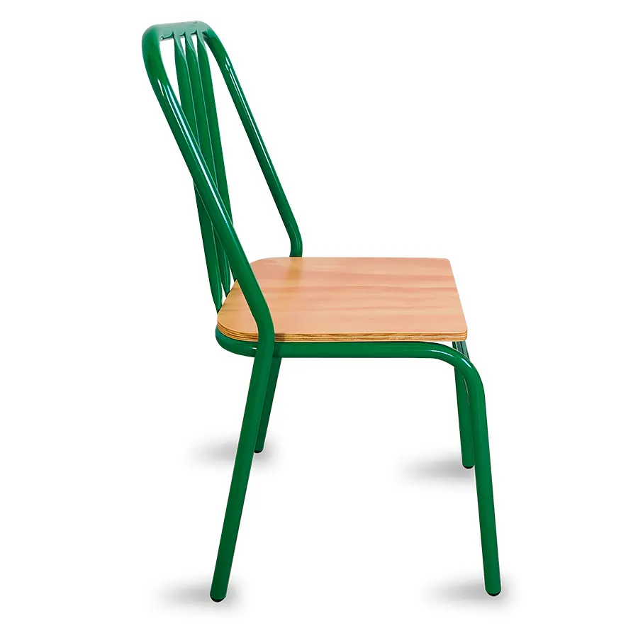 silla nisso verde respaldo tubular aciento de madera lateral.webp