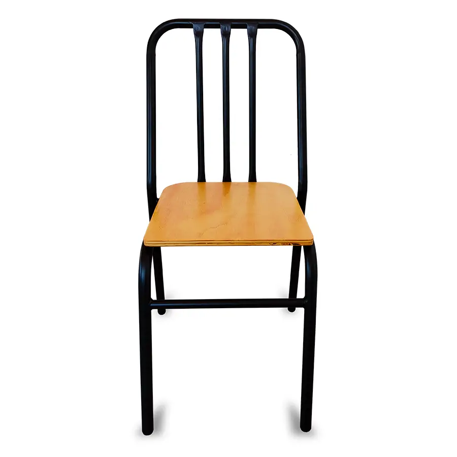 Silla de Metal Nisso Tubular Asiento Triplay para Restaurantes Bares y Cafererias  