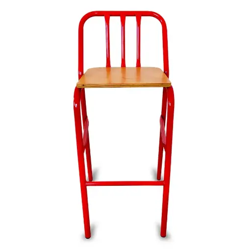 Banco de Metal Nisso Tubular Asiento de Triplay para Restaurantes Bares y Cafererias 